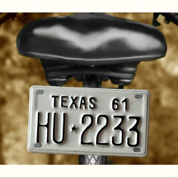 (2) Vintage Cereal Box Bicycle License Plates Texas 1961 - Picture 1 of 9
